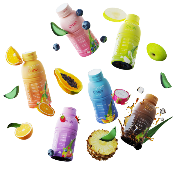 MYVERA CRUSH KETO + | Complément alimentaire avec caféine et édulcorants en bouteille unidose de 285 ml