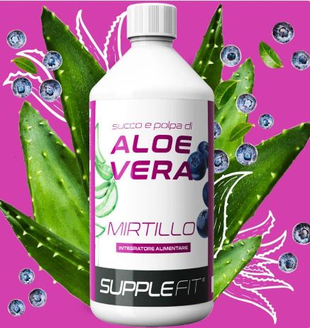 Jus Et Pulpe D’aloe Vera Avec Du Jus De Myrtille