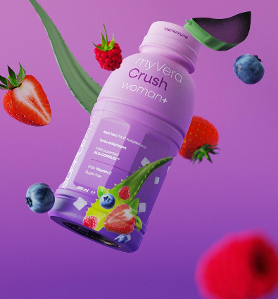 MYVERA CRUSH Woman + | Complément alimentaire en bouteille unidose de 285 ml